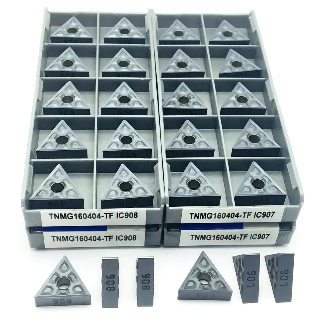 10PCSTNMG160404 TF IC907 908 TNMG160408 TF IC907 908 carbide insert turning tool external turning tool Tokarni turning insert tnmg220408 tnmg220404 tf ic907 ic908 carbide blade turning tool cutting tool cnc tool tokarnyy external turning tool