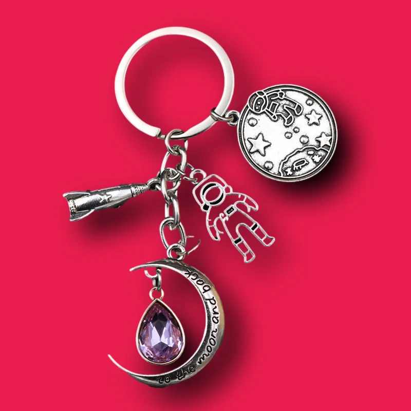 Wkoud 1pc月にバックグラマー探査ロケット飛行士のペンダントムーンペンダントdiy手作り金属クリエイティブキーホルダー Key Chains Aliexpress