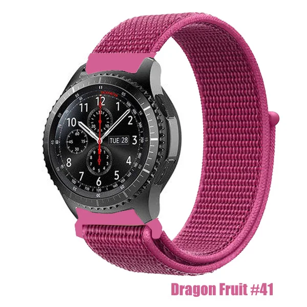 Dragon Fruit 41 Gear s3 Frontier ремешок для samsung galaxy watch 46 мм 42 мм активный 2 нейлон 22 мм ремешок для часов huawei gt ремешок amazfit bip 20 44 - Цвет ремешка: Dragon Fruit 41