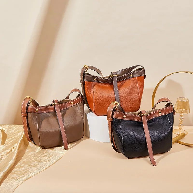 

2023 New Design Candy Color Women Messenger Bag Elegant Shoulder Bag Ladies Genuine Leather Hand Bag Cross Body Bags for Girls
