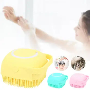 

Creative Mini Magic Soft Silicone Body Scrubber Bathring Body Palm Brush with 80ml Shampoo Container Wholesale Dropshipping