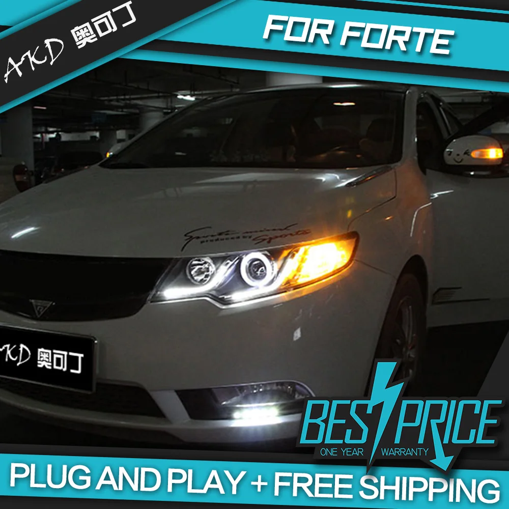 Автомобильный Стильный чехол на голову для Kia Forte фары 2010- Cerato светодиодный фонарь светодиодный DRL H7 D2H Hid Angel Eye Bi Xenon