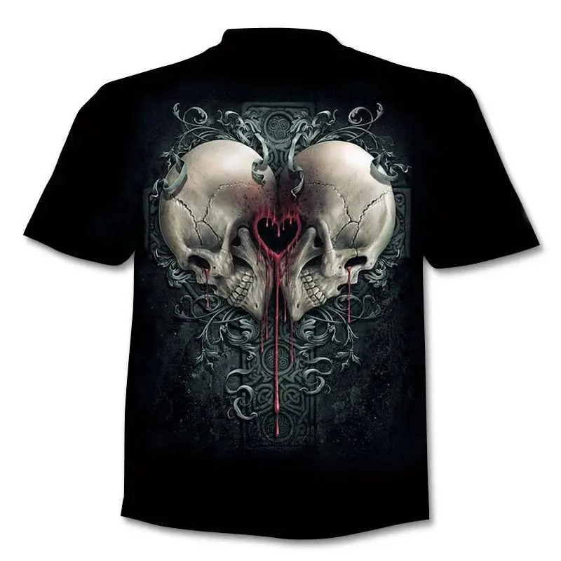 Hfdf3ef2f4808455aa104a6b88418d5c3j - Fake Jacket Skull Print T-Shirt