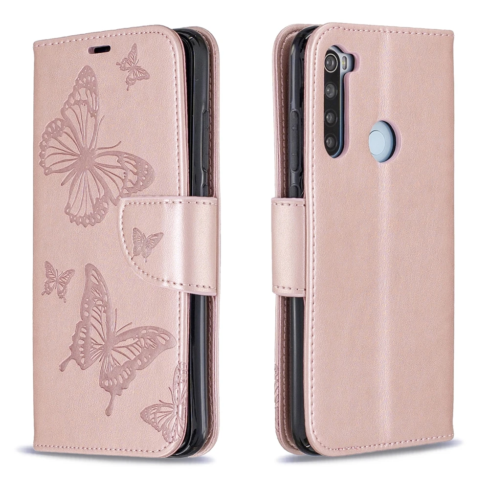 2 Чехол Redmi Note 8 для Xiaomi Redmi Note 8 Pro, футляр для телефона с магнитом тисненый узор с бабочками, задняя крышка Xiaomi Redmi Note 8 - Цвет: 2