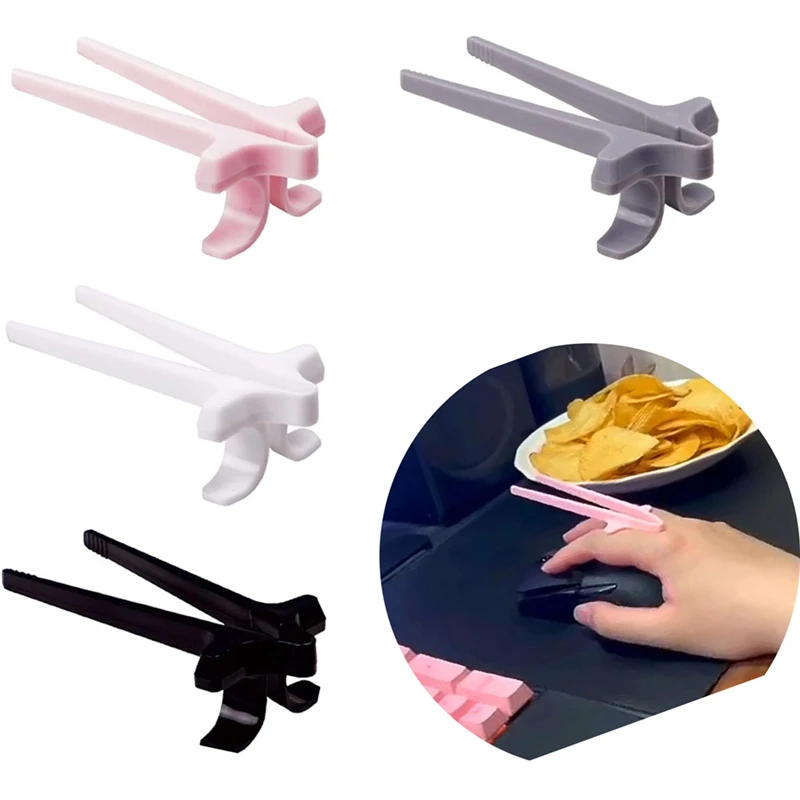 4 Pcs Potato Chip Tongs Snack Finger Chopsticks For Gamers Lazy