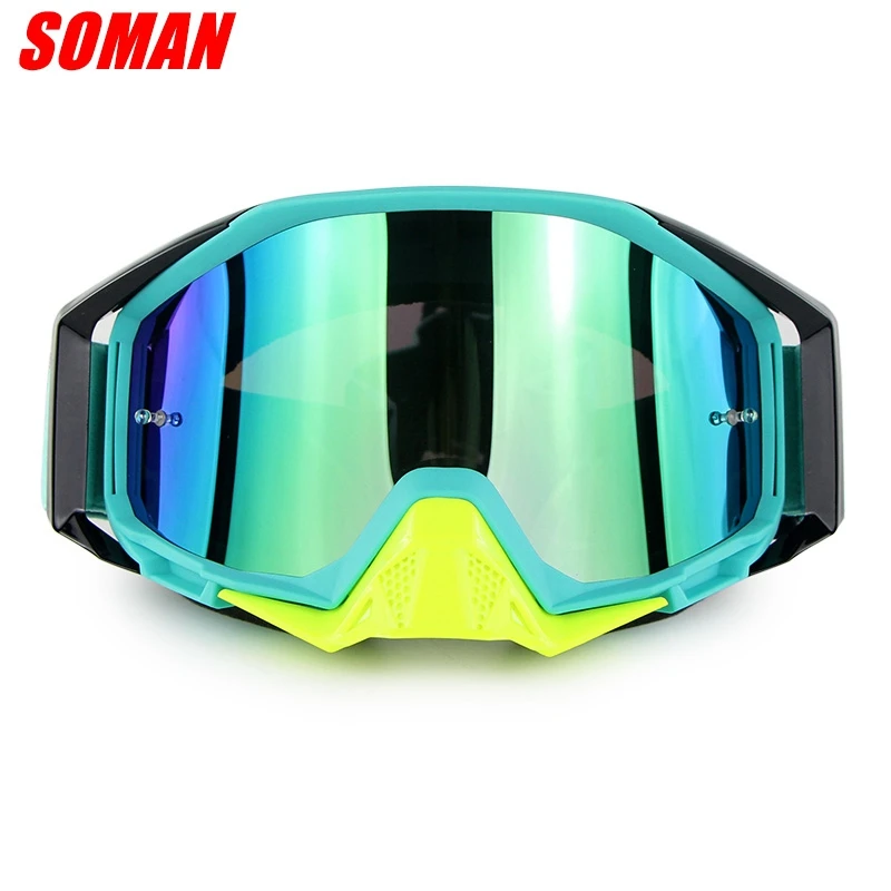 Moto Glasses Racing Helmets Motocross MX Off Road Goggles Dirt Bike Lunette Outdoor Sport Riding Gogle Eyewear Motocyklowe Gafas - Цвет: Green