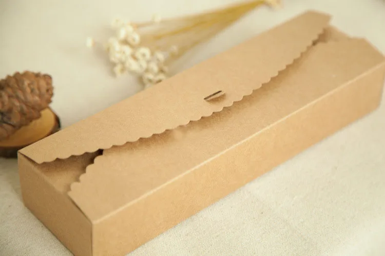 

50pcs 23*7*4cm Brown Packaging Kraft Paper Macaron Box For Candy\Cake\Jewelry\Gift\chocolate Packing boxes