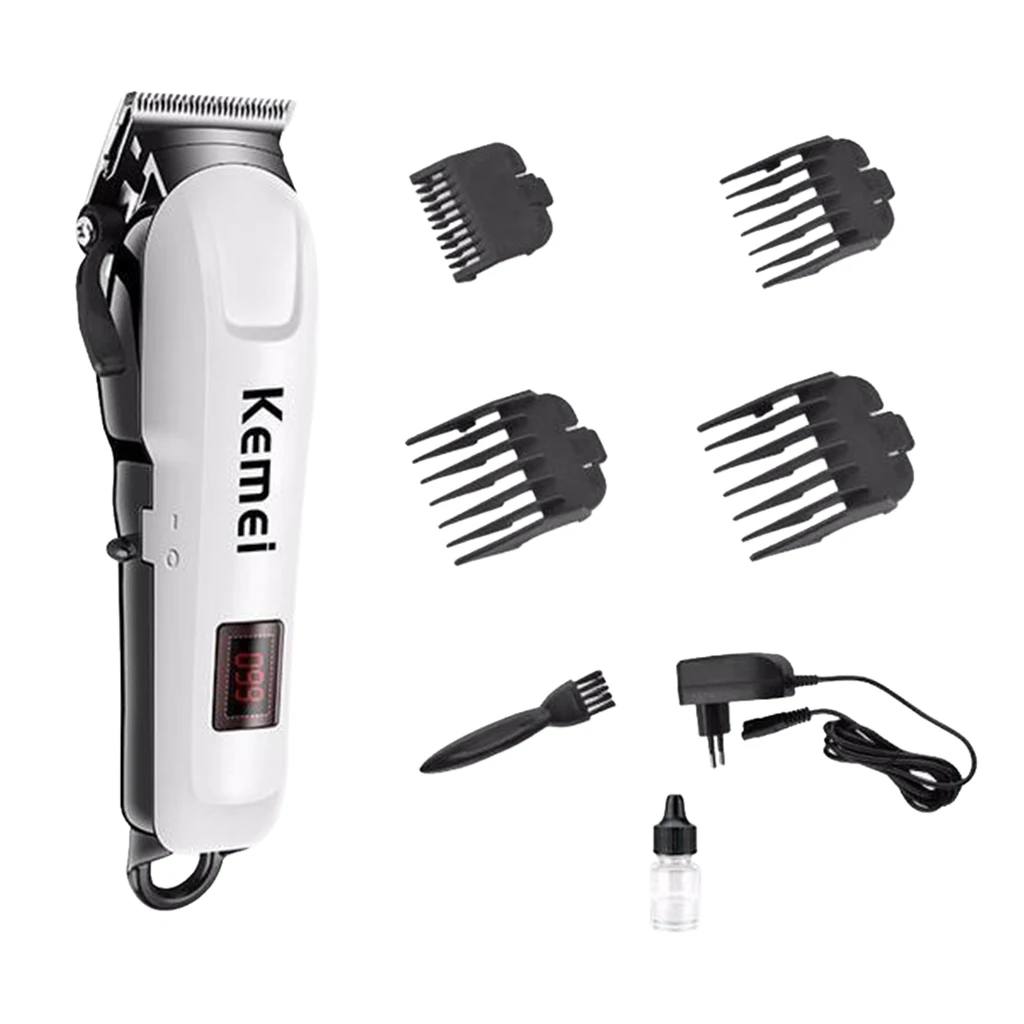 Kemei KM-809A Men's Electric LCD Hair Clipper Professional Rechargeable Trimmer Haircut Machine Barber Shop Shaver EU Plug HOT