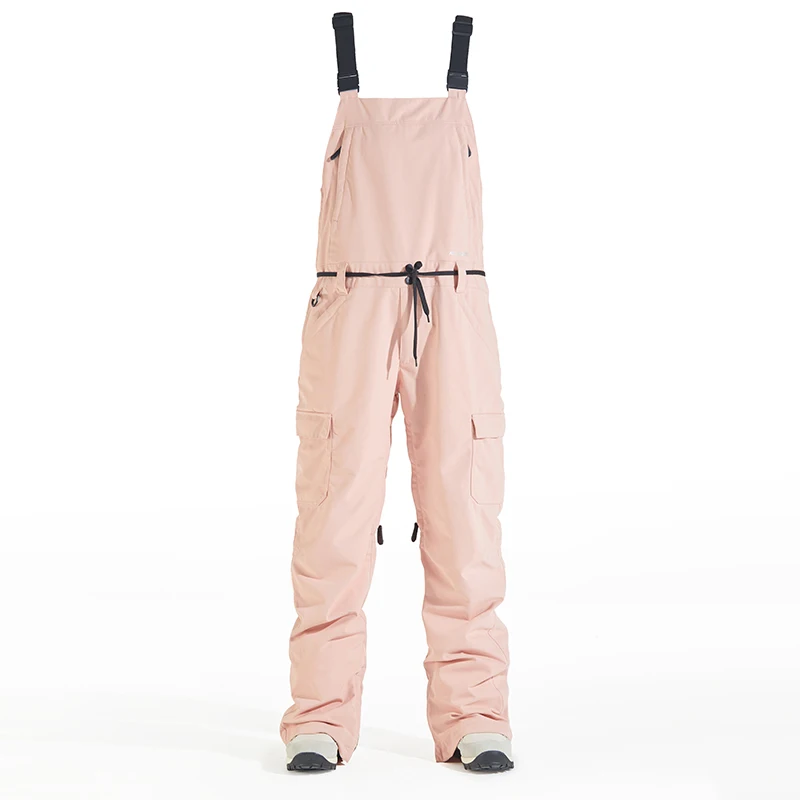 Женские штаны для сноуборда, ветрозащитные, водонепроницаемые, незаменимые, утепленные, лыжные комбинезоны - Цвет: Розовый