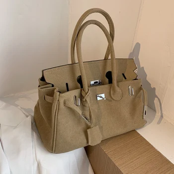 

Autumn High-End Large-Capacity Women's Handbag Female 2020 Net Red New Fashion Korean-Style All-Match One-Shoulder Canvas Bag