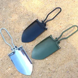 Mini pelle pliante en acier inoxydable, outils de jardin, Camping en plein air, petit outil, paquet en tissu 