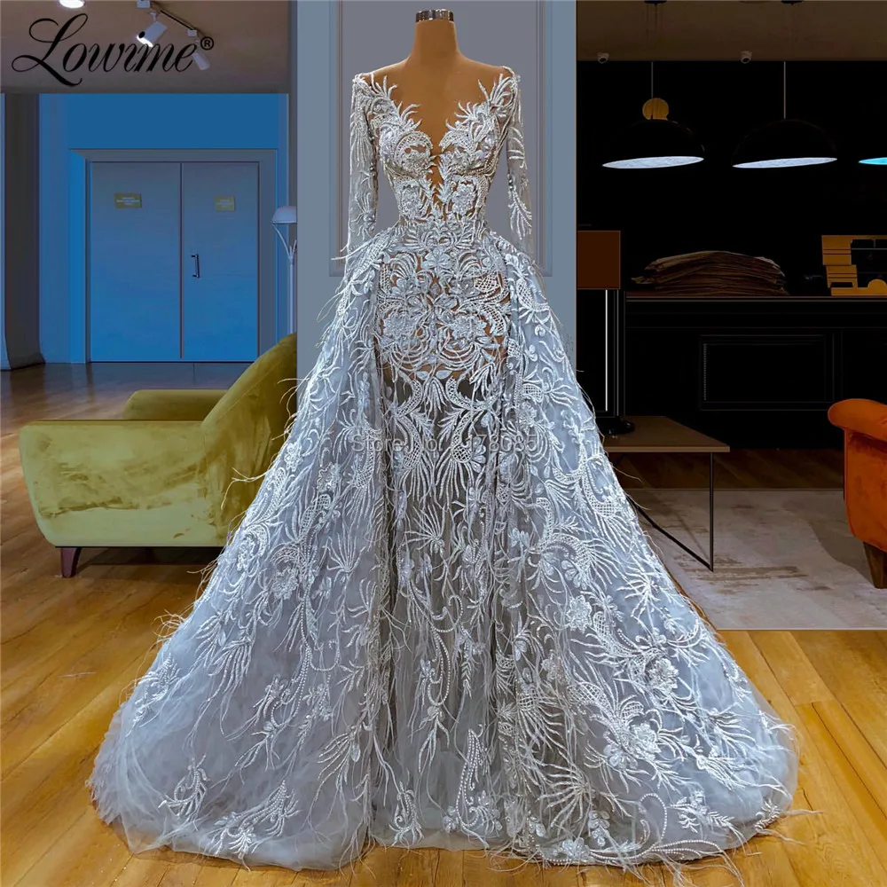 Light Blue Deep V Neck Feather Lace Evening Dress Ilusion Sexy Prom Dresses Dubai Arabic Women Wedding Party Gowns Vestido