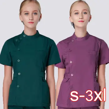 

2020 Summer Women Hospital Medical Scrub Clothes Set Fashionable Design Slim Fit Dental Scrubs Beauty Salon Men Nurse Uniform
