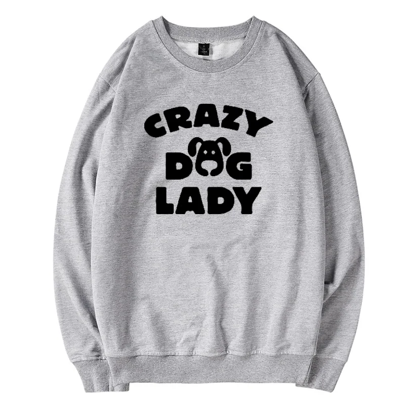 Женская толстовка Besikom Crazy Dog с длинным рукавом и О-образным вырезом, забавные толстовки, уличная Женская толстовка, повседневная одежда размера плюс