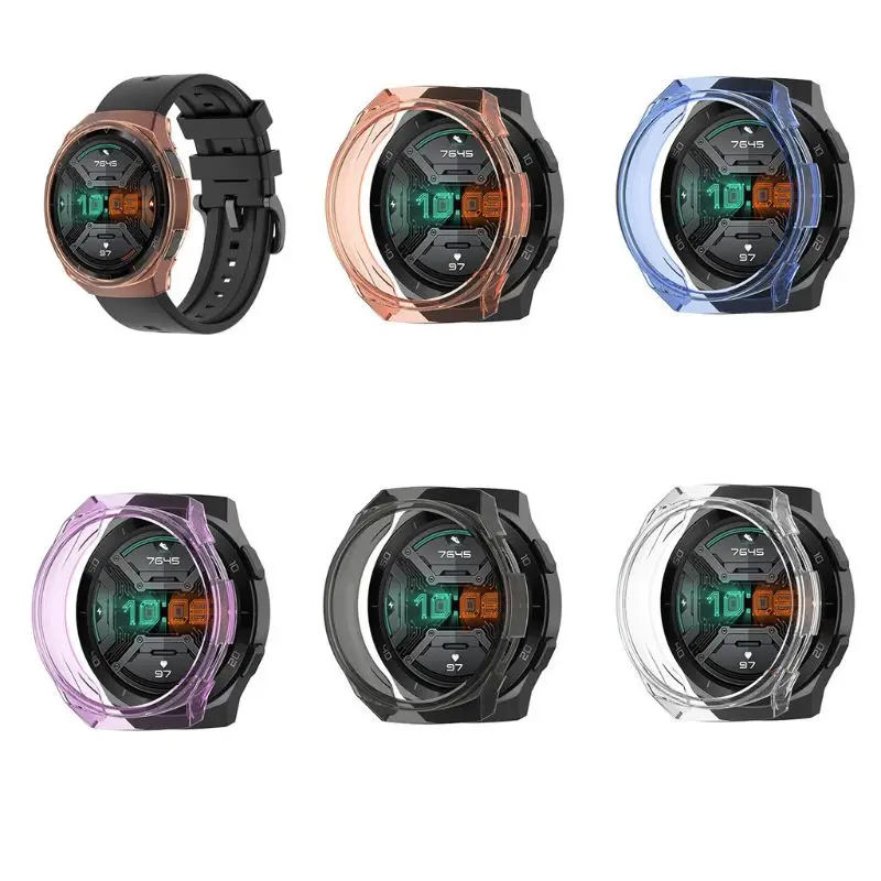 

Clear TPU Protector Bumper Watch Frame Case Cover for Hua wei GT 2e Smart Watch Band Strap Bracelets Accessories GT2e