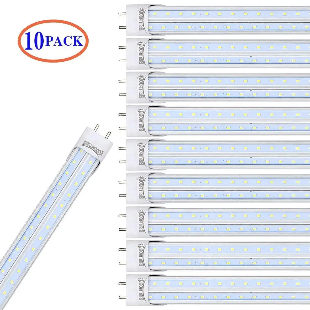 10-Pack T8 LED Shop Light Tube V shaped 4FT 40W (90W Equivalent) Dual-End Powered 6000K Cool White 4000 Lumens jk877 | Лампы и