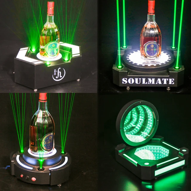 Rechargeable Color Flashing Wine Bottle Holder Display Rack Neon