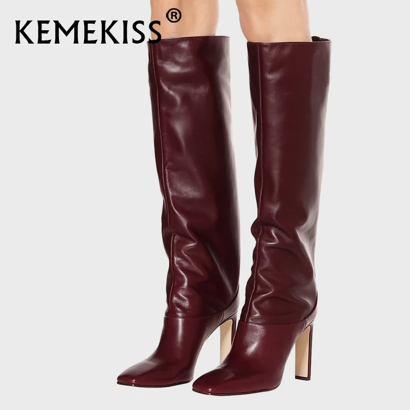 KemeKiss/размера плюс г. 34-43 Сапоги до колена женские новые дизайнерские теплые