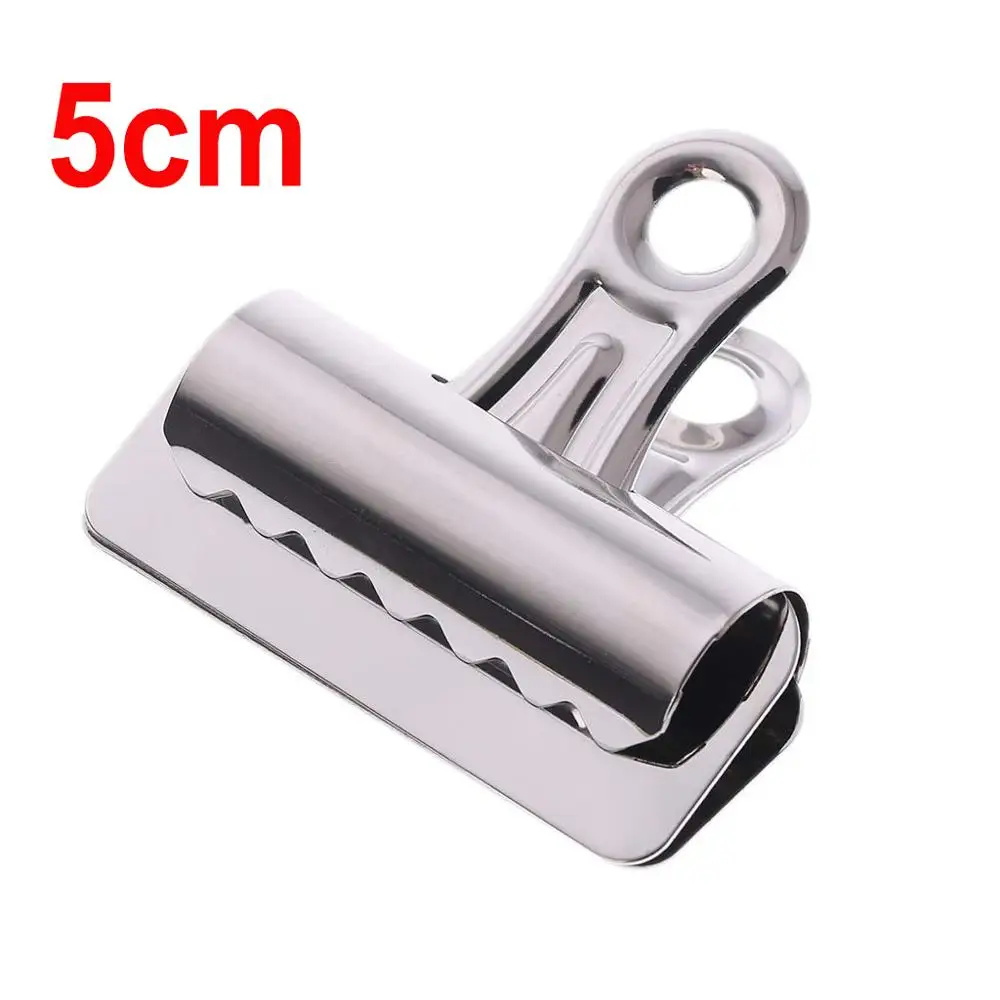 En oferta XRHYY-Clips de agarre de Bulldog, sujetadores de notas y papeles importantes, Clips de acero de servicio de seguridad, duradero, Heavy-5CM niquelado, 8 piezas 1zW9w0e3W