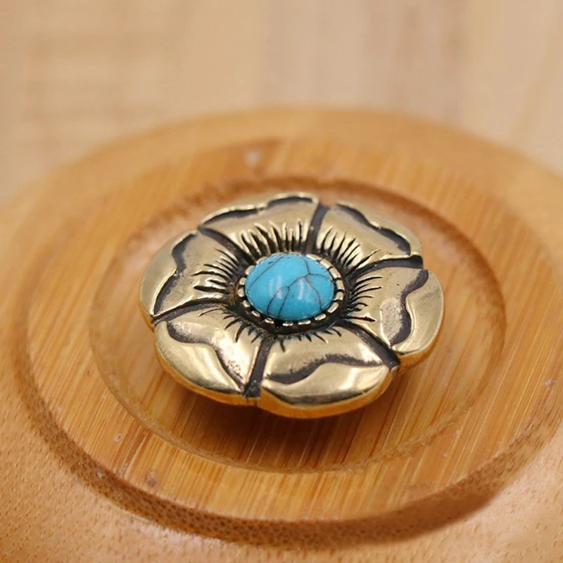 1 X Ретро цветок из латуни Conchos с отверткой классический модный дизайн кожаная сумка кошелек цепочка заклепка для пуговицы шпильки