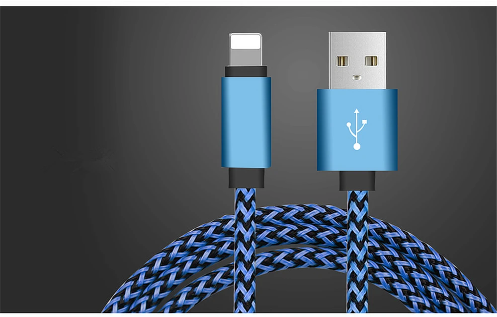 Нейлоновый Плетеный USB кабель синхронизации данных и зарядки для Apple iPhone 11, 6, 6 S, 7, 8 Plus, X, XR, XS Max, 5, 5S, SE, быстрое зарядное устройство, провод, шнур, 2 м, 3 м