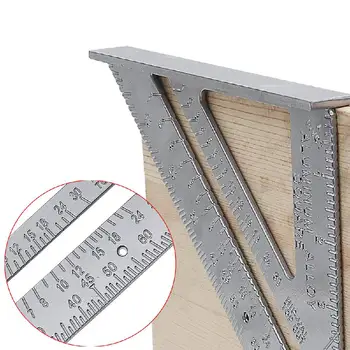 

7 inch Triangle Square Ruler Aluminum Alloy Speed Protractor Tri-square Line Scriber Saw Guide Measurement Tool For Carpenter