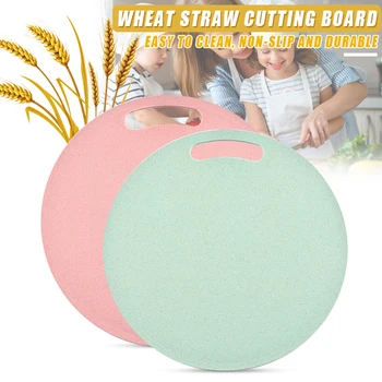 

Wheats Straw Cutting Board Non-slip Round Chopping Boards Kitchen Home Tools J99Store