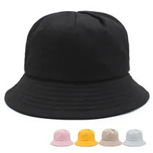 Новая туристическая Рыбацкая шляпа для женщин и мужчин, одноцветная Панама, женская модная хлопковая шапка, универсальный уличный солнцезащитный козырек