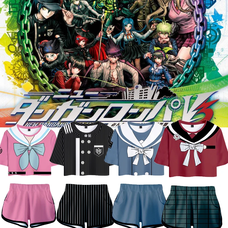 

Костюм для косплея аниме Danganronpa V3: убийство гармонии, сахара шуйчи, короткий топ и шорты, комплект из двух предметов, платье, новинка костюмы для Хэллоуина