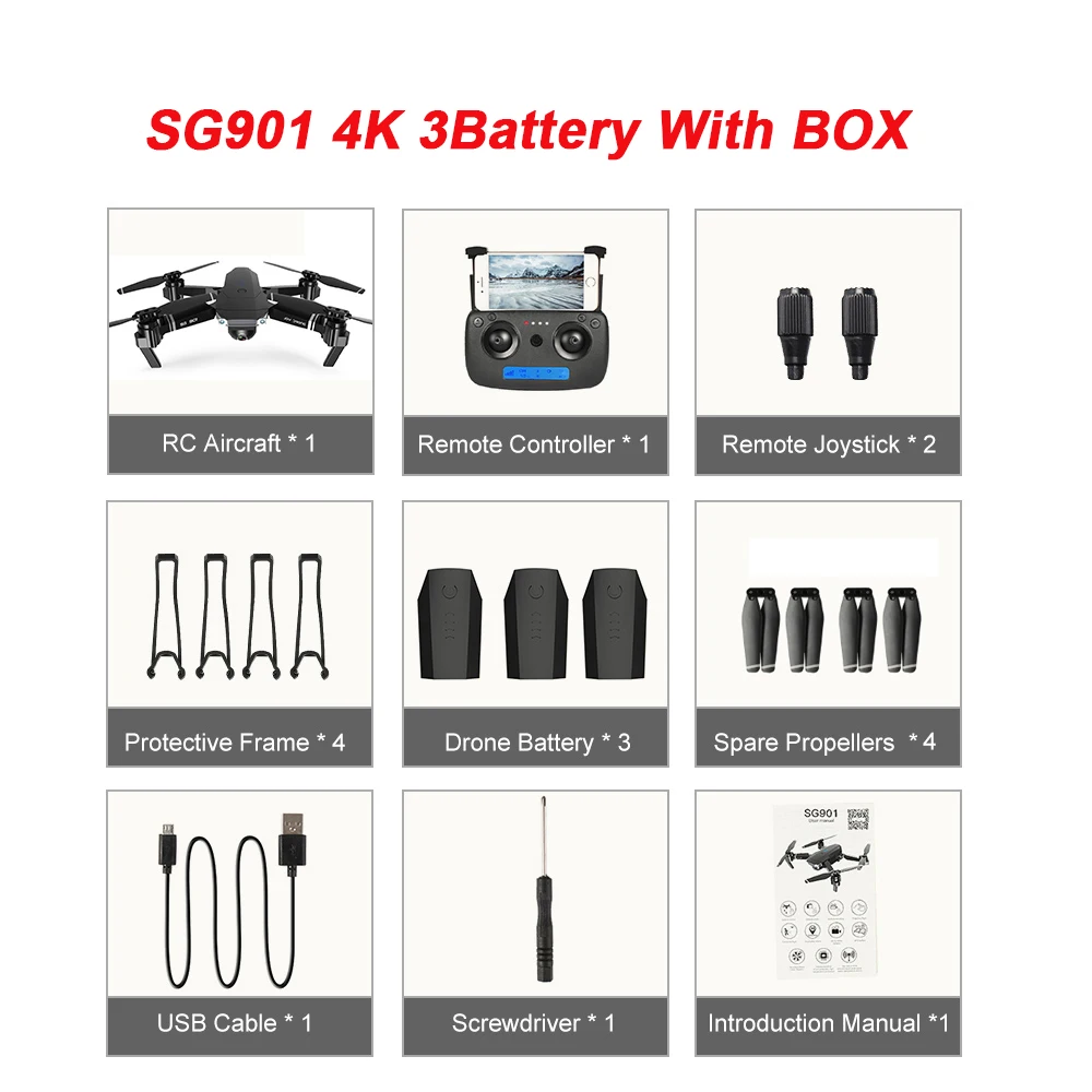 Мини-Дрон 4K ZLL SG901 1080P камера Радиоуправляемый Дрон gps оптическое позиционирование потока складной Радиоуправляемый квадрокоптер Вертолет игрушка на дистанционном управлении - Цвет: 4K with Box 3B