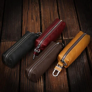 

Hot sale car keys holder genuine leather coin purse for men Key Wallets Women housekeeper plus designer keys case with keyschain