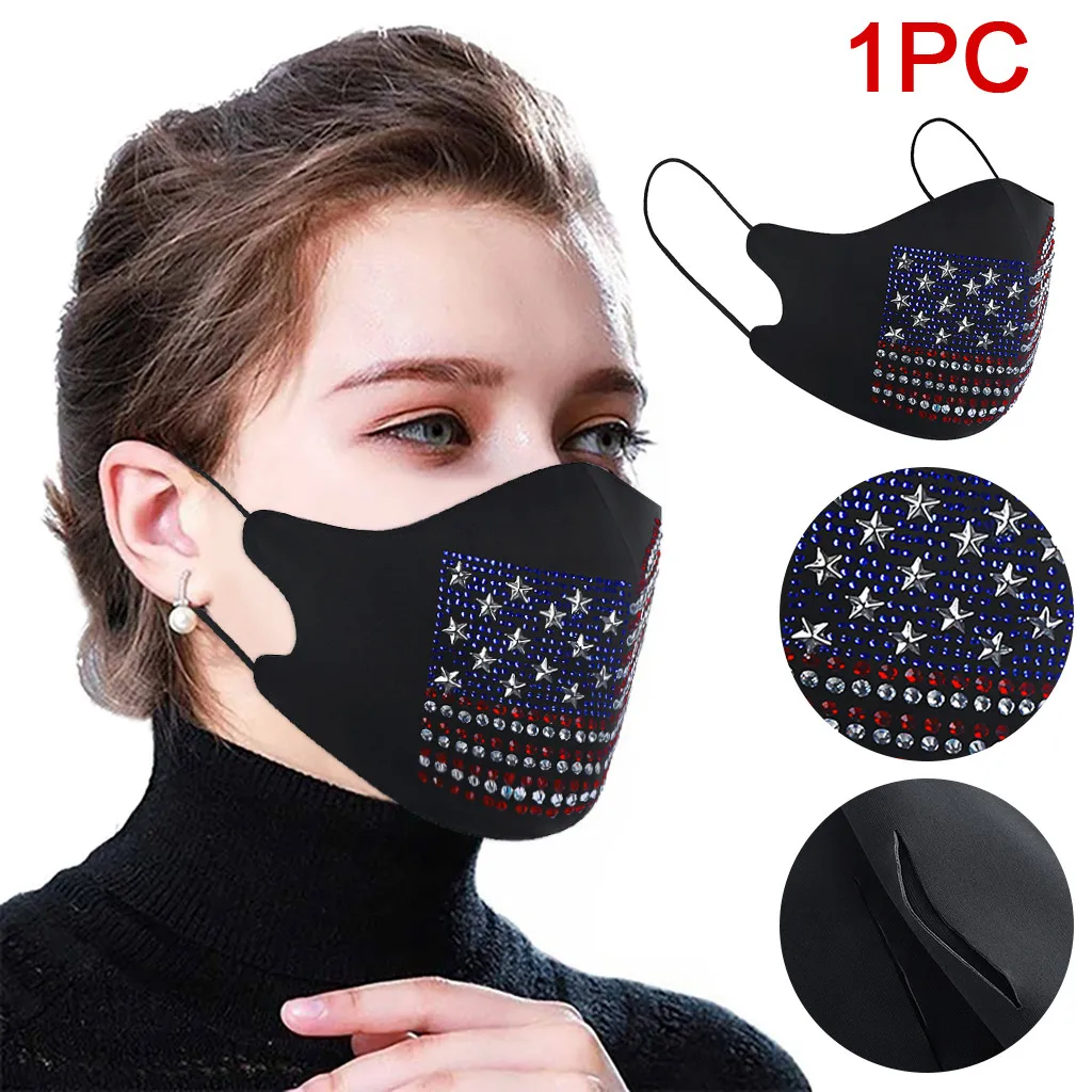

Mask For Face,Scarf,Ice fabric,Diamond,2020Top Anti-dust Reusable Diamond Inlaid Mask Summer Ice Skating Double Mask Cubrebocas