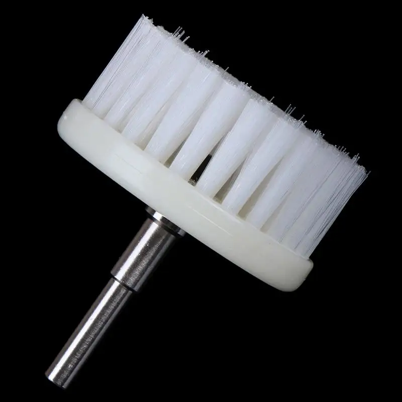 60mm White Soft Drill Powered Brush Head For Cleaning Car Carpet Bath Fabric 