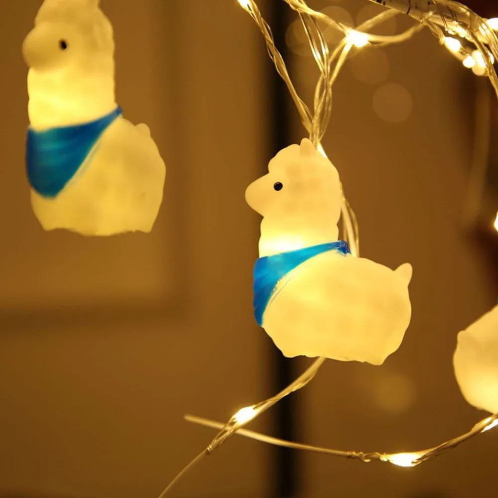 Creative Alpaca Flower String Light 10 Led Night Light Wedding Party Home Decor Silicone Wedding Room Layout Light String