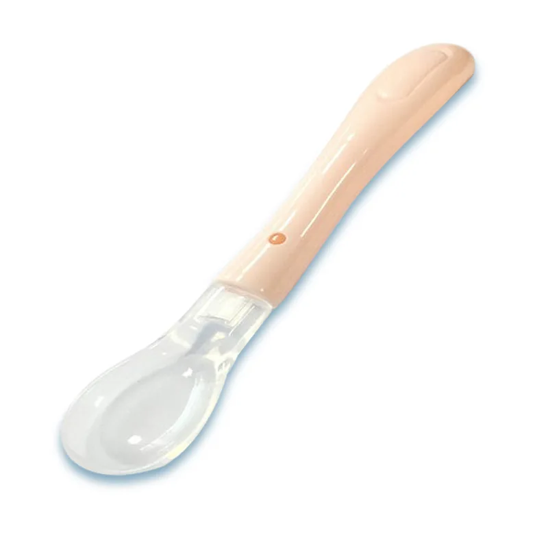 light pink Детская ложка из мягкого силикона, ложка Еда Класс младенческой подачи безопасная посуда Обучающие ложки ребенок мальчик девочка малыш столовые приборы ложки для кормления - Цвет: light pink