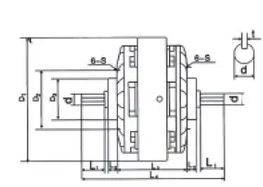 FL50A-1 FL50A1 Double shaft series magnetic powder clutch flexo printing machine clutch (3)
