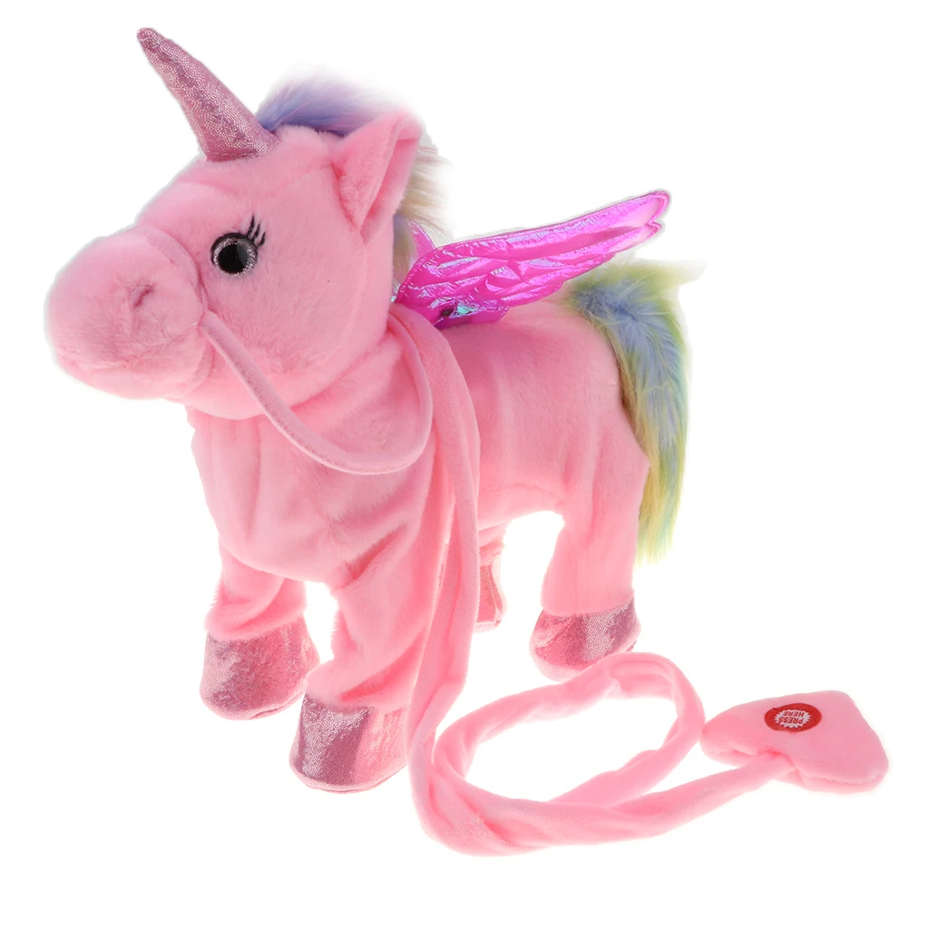 Electric Unicorn Plush Animal Electronic Doll Toy Walking Singing Dancing Horse