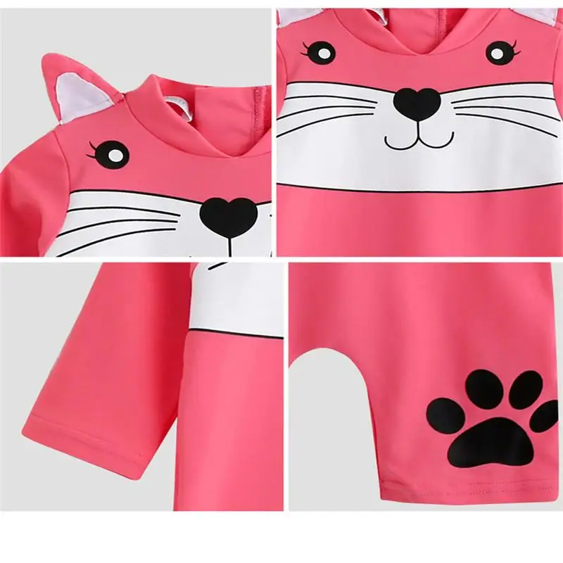 Children's swimsuit girl's one piece long sleeve sunscreen baby 1-8 children's boy Korean baby cute beach Swimsuit Cover