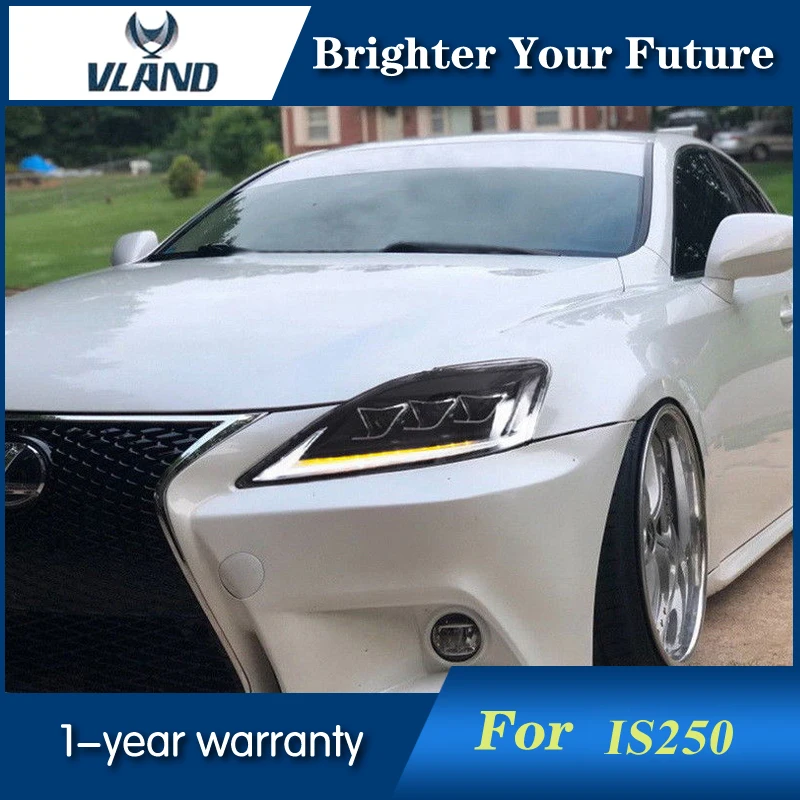 2 шт. автомобильная фара для Lexus IS250 фары 2006 2013 СВЕТОДИОДНЫЙ DRL биксеноновый