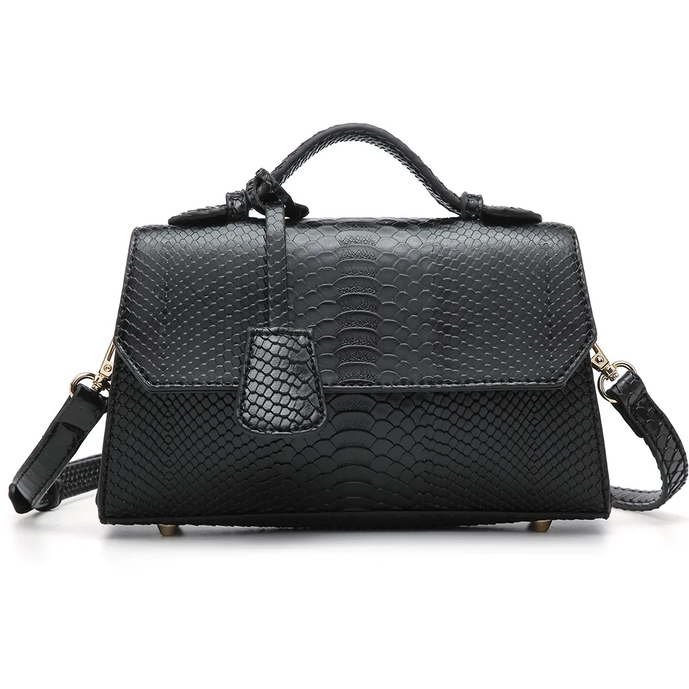 Snake Black Женская модная сумка из змеиной кожи с длинным ремешком, сумка через плечо, сумка из страуса кофейного цвета, элегантный клатч с подвеской - Цвет: Snake Black