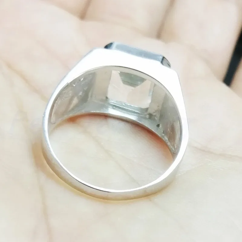 Мужское кольцо с натуральным белым топазом, кольцо,, серебро 925 пробы, 8ct, драгоценный камень, хорошее ювелирное изделие# C910101