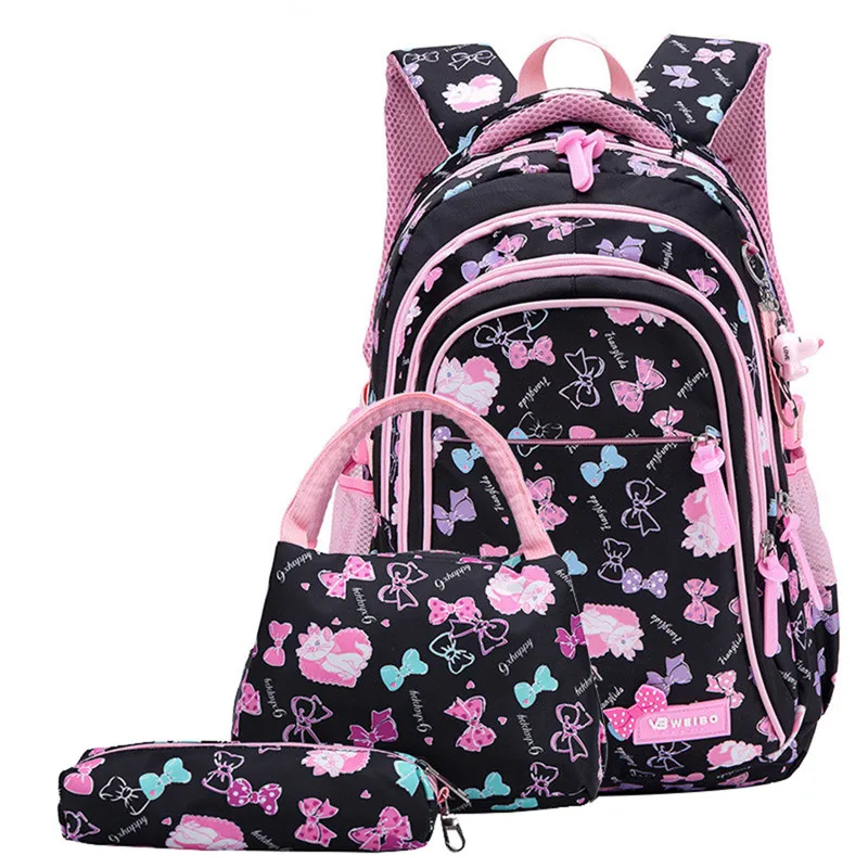 

3pcs/set Children School Bags Waterproof Girls Backpack Kids Cute Bow Printing Princess Primary School Backpacks Mochila Escolar