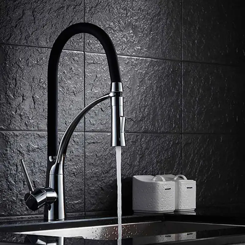Grifo giratorio de 360 ° para cocina, mezclador de agua fría y caliente, mezclador de agua color rojo de un solo Mango, accesorios de cocina para baño, HWC