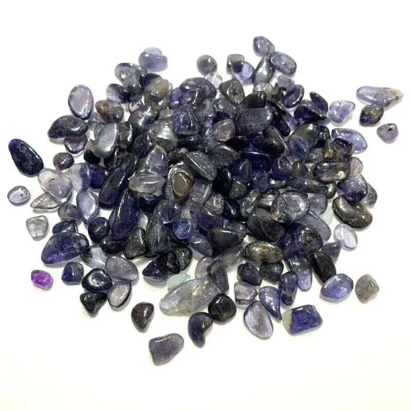 50g 2 Size Natural Sapphire Dichroite Cordierite Crystal Gravel Stone Healing Natural Stones and Minerals