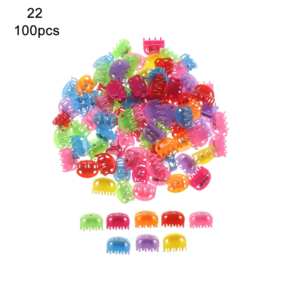 100pcs-small clip 50/100 шт., с изображением милой бабочки Заколки для волос цветок заколки для волос для маленьких детей коготь заколки Смешанные Цвет мини заколки для волос аксессуары для волос - Цвет: 100pcs-small clip