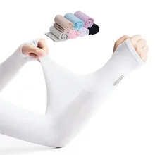 Летние ледяные солнцезащитные мужские манжеты УФ-защитные перчатки женские тонкие вискозные рукава для вождения верховой езды защита рук рукава