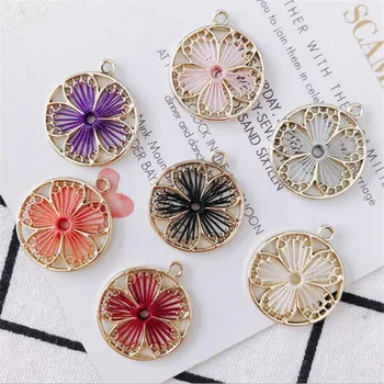 

6pcs/lot Metal Silk Thread Apparel Charms Connectors for Earring Pendant Earring Accessories diy Handmade jewelry making