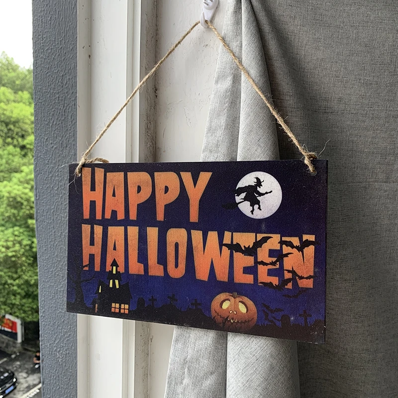 

Wooden Crafts Halloween Harvest Thanksgiving Pumpkin Festival Hanging Board Family Halloween Decoration