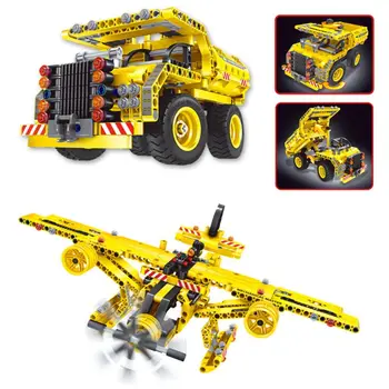 

2 in 1 3D DIY Car Assembled Blocks Toy Engineering Vehicle Models Play Set Y4UD