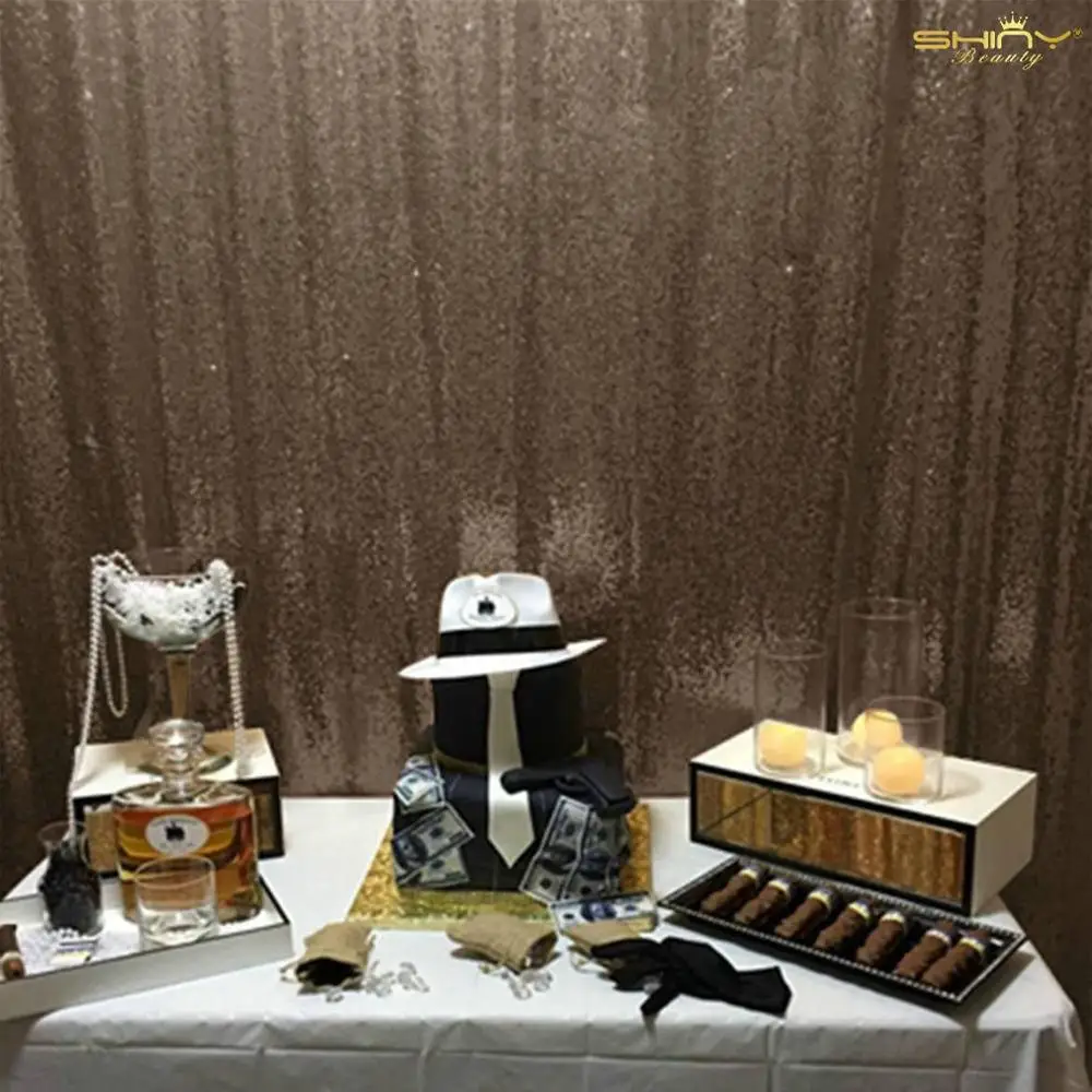 

Shinybauty Birthday Party Backdrop Chocolate Color Sequin Prom Backgrounds Photo Booth Stand-M190729